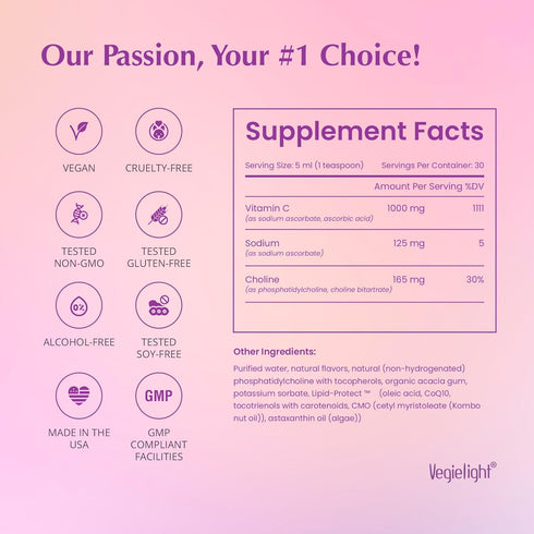 PassionC Liquid Liposomal Vitamin C 1000mg, Improved Formula for Superior Absorption, Great Pineapple Taste - 30