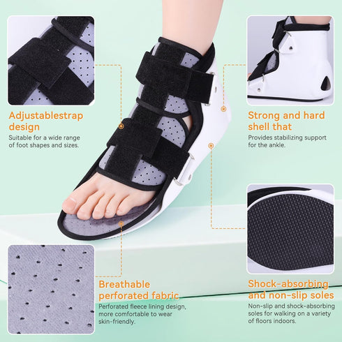 Walking Brace for Broken Toe Injuries, Sprained Ankles, Metatarsal Stress, Post-Op Support Left Foot Fracture Shoe Fits