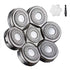 Men's Electric Shaver Replacement Heads, 7 Blades Floating Washable Shaver Replacement Blades for Bald Men (Silvery)