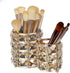 Hipiwe Makeup Brush Holder, Gold Bling Crystal Organizer for Brushes, Remote Control, and Cosmetic Tools, 2-Slot