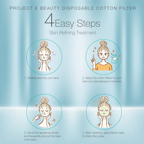 Project E Beauty 500pcs Cotton Filter (11mm) | Microdermabrasion Replacement Filters | Facial Vacuum Accessories