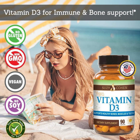 Script Essentials Vegan Vitamin D3 5,000 IU for Muscle Function, Bone Health, and Immune Support - 90 Capsules