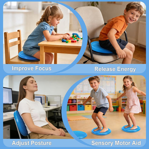 Wiggle Seat Cushion,Fimeetoy Sensory Spinning Chair,Adhd Tools for Kids,Flexible Seating Classroom & Home,Inflatable