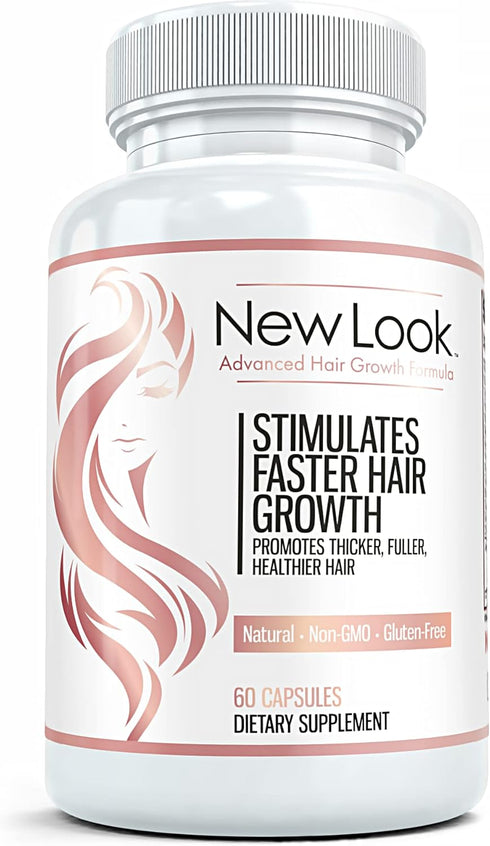New Look Hair Growth Support Vitamins for Women and Men - Clinical Strength Supplement for Thicker, Fuller Hair, 60