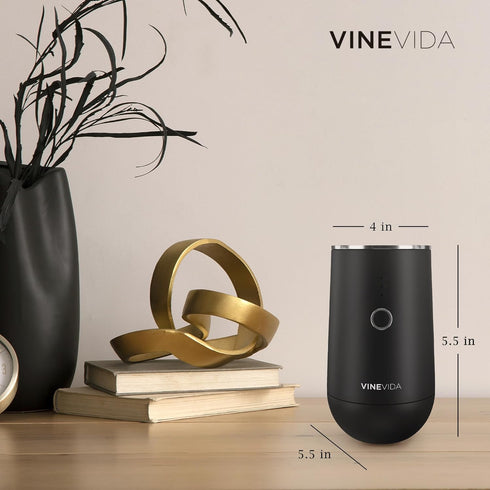 VINEVIDA Waterless Diffuser - Essential Oil Diffuser for Home - Black Scent Diffuser for Home, Battery Operated