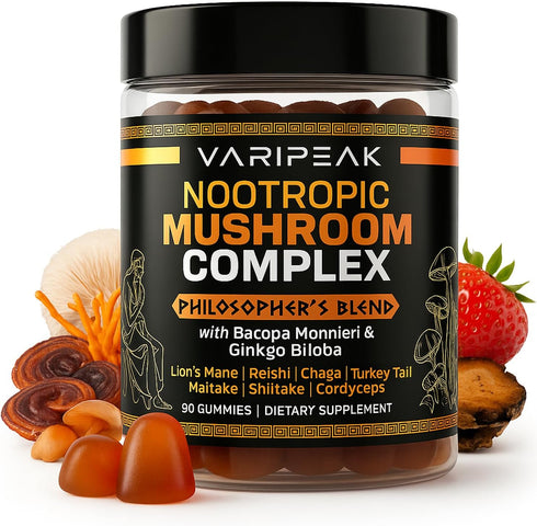 Varipeak 9-In-1 Nootropic Mushroom Gummies | With Lion's Mane, Reishi, Chaga, & More