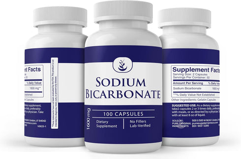 Pure Original Ingredients Sodium Bicarbonate, 100 Capsules Always Pure