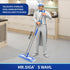 MR.SIGA Professional Microfiber Mop for Hardwood, Laminate, Tile Floor Cleaning, Stainless Steel Handle - 3 Reusable Flat Mop Pads and 1 Dirt Removal Scrubber Included