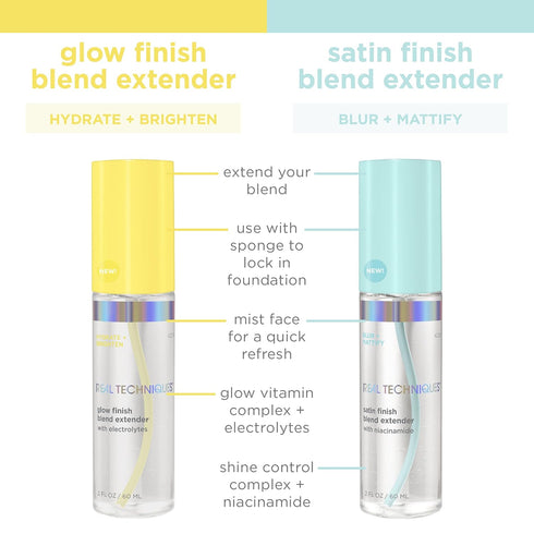 Real Techniques Sponge+ Makeup Setting Spray for Face, Hydrating with Vitamin C + Electrolytes, 2 fl oz Spray Bottle