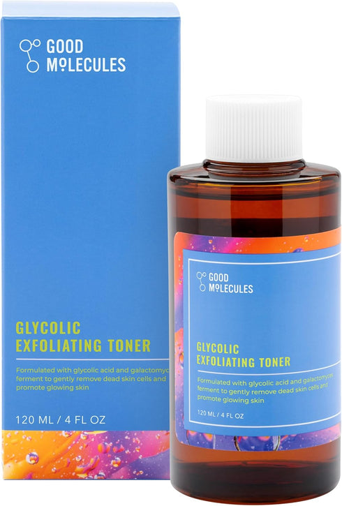 Good Molecules Glycolic Exfoliating Toner - Facial Toner and Exfoliant with Glycolic Acid, Hyaluronic Acid