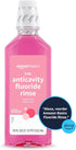 Amazon Basics Kids Anticavity Fluoride Rinse, Alcohol Free, Bubble Gum, 18 Fl Oz