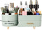 Makeup Organizer for Vanity, Cosmetic Display Case with Drawers for Makeup, Skincare, Brushes, and Accessories (Green)