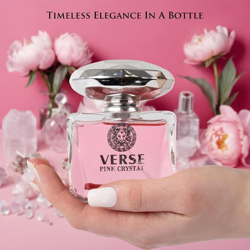 Verse Pink Crystal Eau De Parfum for Women - Elegant 100ml Bottle, Floral & Fruity Scent