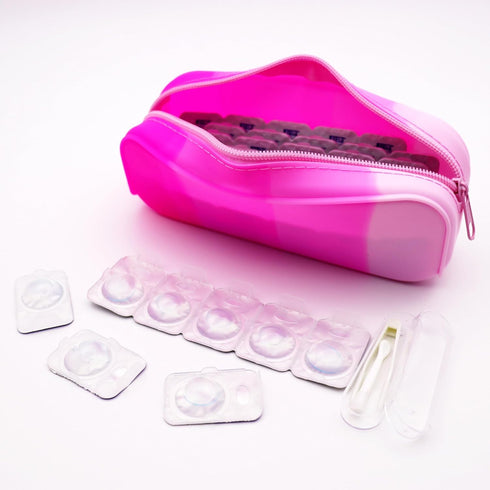 P-40 Daily Contact Lens Organizer, Disposable Lens Dispenser, Water-Resistant Silicone Case for All Brands Daily Lens