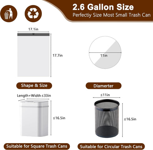 WOWSOLID 2.6 360 Count 1.2 7.5-10 2-3 Gallon Mini Drawstring Trash Bags, Mil Thick Small Garbage Bags by , Fit Liners