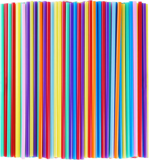 300 Pcs Colorful Long Disposable Drinking Straws, 0.23'' Diameter and 10.2" Long