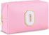 Personalized Initial Makeup Bag, Cute Pink Chenille Letter Cosmetic Pouch, Waterproof Zippered Toiletry Organizer for