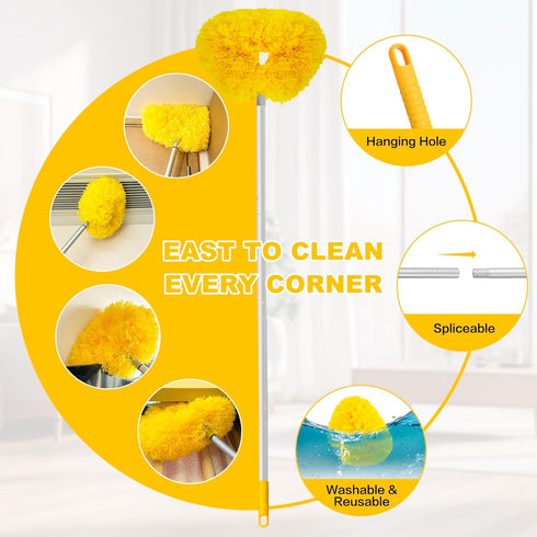 Heonay 13 49.7 Inch Ceiling Fan Cleaner Duster Reusable Microfiber Ceiling Fan Blade Cleaner Removable Duster