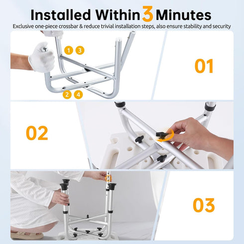 Shower(500lb), 5 3-Minute Hiqufet Shower Chair for Inside Height Adjustable Shower Stool, Shower Seats for Adults
