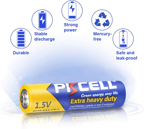 PKCELL AAA Batteries, 3A R03P UM4, 1.5V AM4 Carbon Zinc, 20-Count for LED Candles, Clocks, Remotes, Flashlights