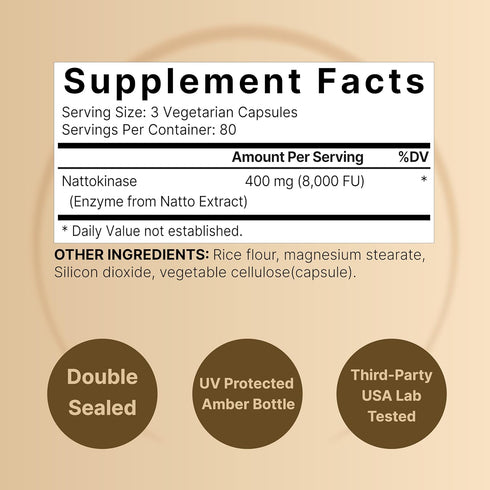 NatureBell Nattokinase Supplement 8,000 FU Per Serving, 240 Veggie Capsules | Traditional Natto Extract Source – Max Strength Enzyme & Heart Health Support – Non-GMO