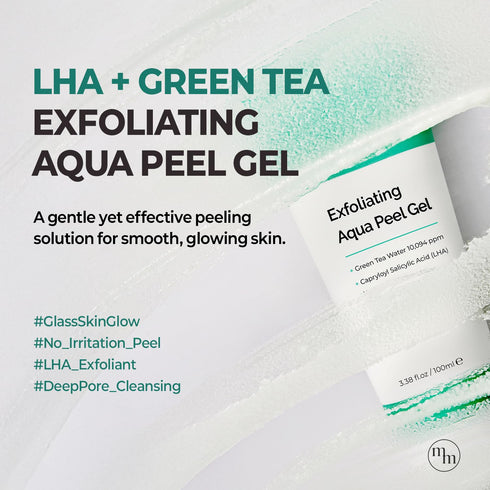 MOTHER MADE LHA Green Tea Exfoliating Aqua Peel Gel, Gentle Facial Exfoliant, Vegan Korean Skincare (100ml)