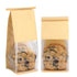 Kosotody 50 Pack Small Bakery Bags with Window,3.9x3.1x8.2 Inches Brown Kraft Paper Bakery