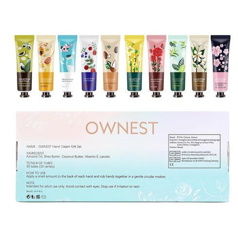 Ownest 10 Pack Hand Cream Kit, Plant Fragrance Moisturizing Hand Care Cream, Travel Size, Best Gift Kit