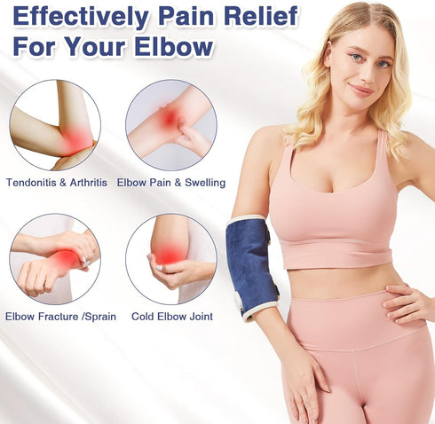 Elbow Heating Pad for Pain Relief - Electric Wrap for Arthritis, Tendonitis & Tennis Elbow - Adjustable 86?-158?, Auto