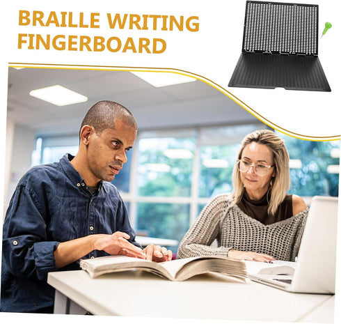 Home Braille Writing Tool for Beginners Durable Line Cell Fingerboard with Braille Characters Learning Aid for Visually