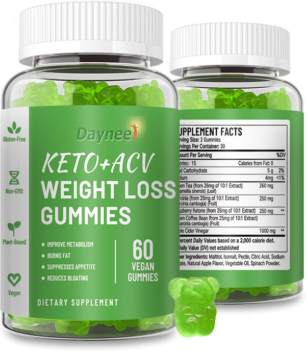 ACV Wellness GummiesApple Cider Vinegar with Green Tea&Botanical ExtractsDaily Plant-Based Wellness GummiesVegan,