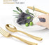Gold Plastic Silverware Set - 160 Bulk Pack with 80 Forks, 40 Knives, 40 Spoons, Heavy Duty Disposable Cutlery