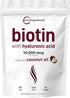 Micro Ingredients Biotin 10,000mcg w/Hyaluronic Acid 25mg - 365 Virgin Coconut Oil Softgels, Supports Healthy Hair
