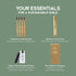 Set 4 Pack Greenzla Bamboo Toothbrushes, Wooden Toothbrush with Soft Bristles, Includes Travel Case and Charcoal Dental