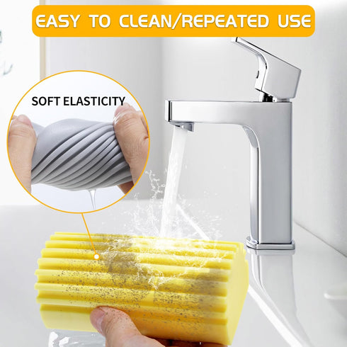 Damp Clean Duster Sponge, 4 Pack Magic Eraser, Reusable Damp Dusting Sponge for Household Cleaning (Multi Color)