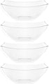 PLASTICPRO Disposable Square Serving Bowls, Clear or White, Pack of 4, 16 Ounce