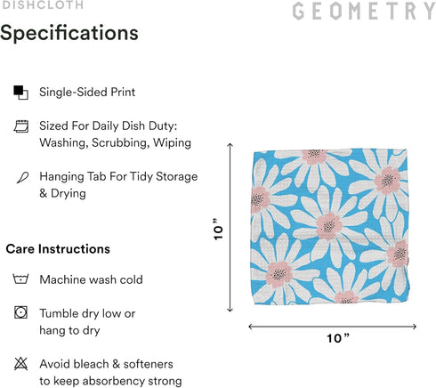 Summer 10" 10" 3-Pack GEOMETRY Kitchen Dish Cloths - Spring & Collection - Premium Dishcloths with Geoweave - Absorbent