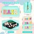 ZAUGONTW 3 Pcs Preppy Patch Makeup Bag Set - Waterproof PU Leather Toiletry Organizer with Nylon Zipper for Women