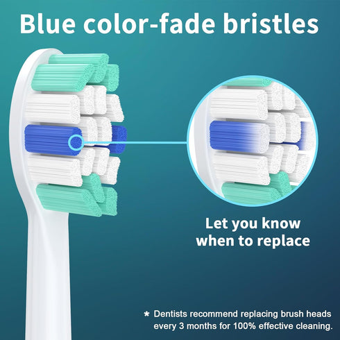 Replacement Heads for Philips Sonicare - Brush Head Compatible with Philips Sonicare Toothbrush Snap-on Handles, 8 Pack