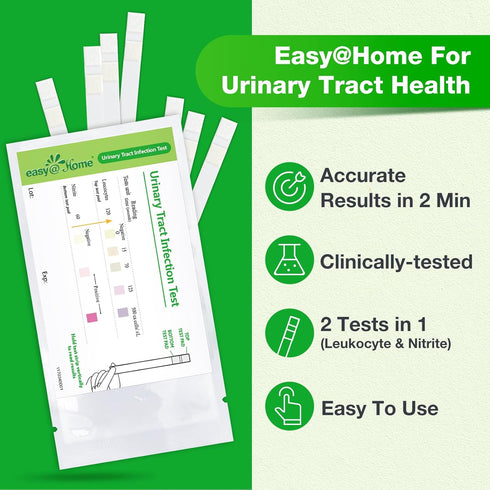 Easy@Home Urinary Tract Infection Tests: Women UTI Testing Strips with Reliable Results, Fast Urine Test Kit for Bladder UTIs, Individually Wrapped (UTI - 3 Pack)