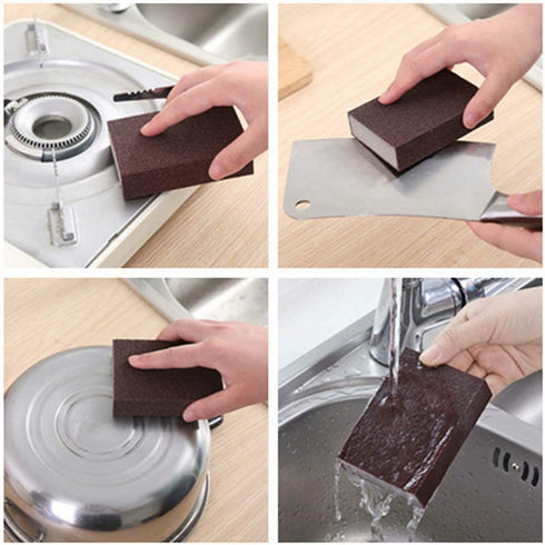6 PCS Emery Sponges Brush, Nano Carborundum Sponge for Removing Rust, Cleaning Bathroom Kitchen Supplies