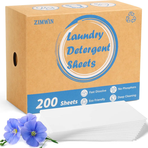 Laundry Detergent Sheets, 200 Loads, Fresh Linen Scent, Eco-Friendly Hypoallergenic Liquidless Supplies