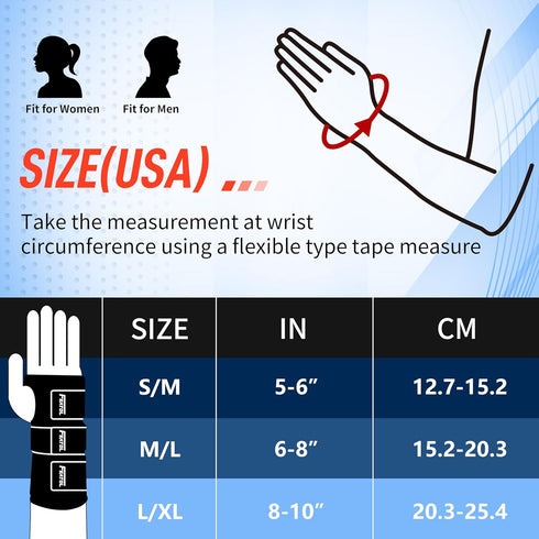 FEATOL Wrist Brace Carpal Tunnel, Night Support Brace with Adjustable Straps, Hot/Ice Pack for Relief