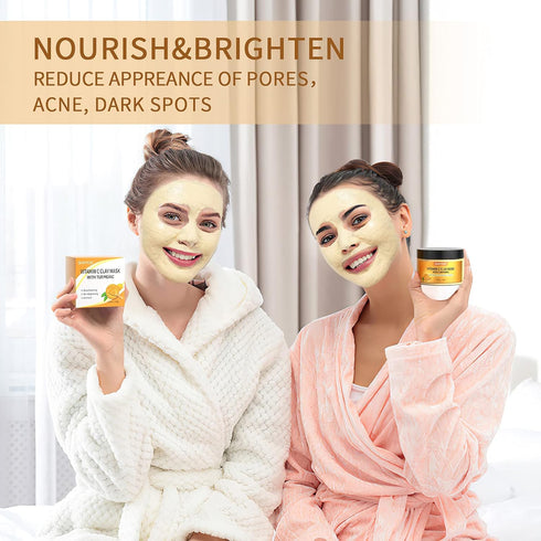 Vitamin C Face Mask with Kaolin Clay and Turmeric for Dark Spots and Dull Skin, 5.29 Oz