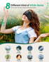 LC-dolida Bluetooth Sleep Headphones, White Noise Sleep Mask with Timing, Wireless Eye Mask for Side Sleepers