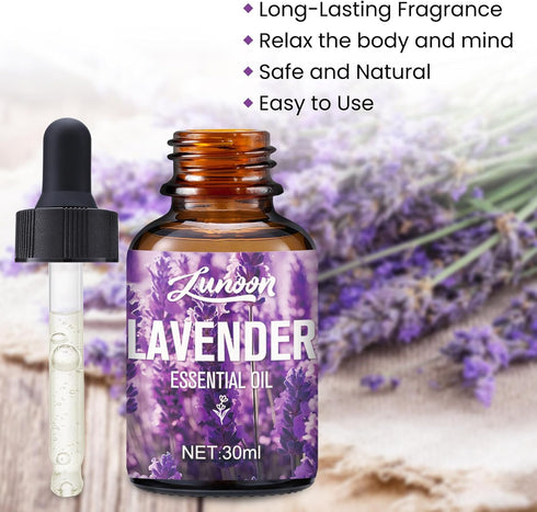 YILEST 1.01 Oz Lavender Essential Oil with Glass Dropper, Natural Lavendar Oil for Aromatherapy, Diffuser, Skin & Hair