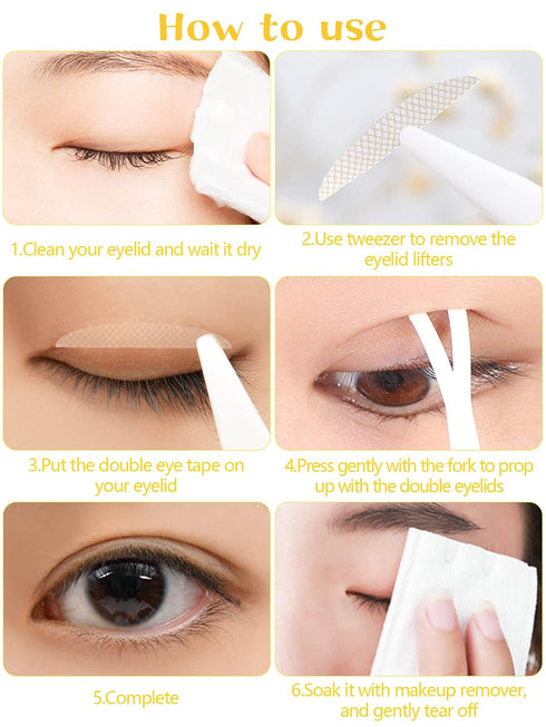 Lorvain 1800 Pieces Breathable Eyelid Tape, 3 Rolls Waterproof Invisible Eye Stickers for Big Eye Decoration