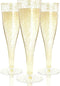 Prestee 24 Plastic Champagne Flutes, Gold Disposable Mimosa Flute for Party Supplies, Wedding, Shower