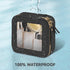 Mini Clear Makeup Bag for Purse - Cute Small Travel Cosmetic Bag for Women, Waterproof Leather Pouch with Gold Zipper