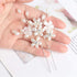Wedding Hair Pins (3 Pcs) - Elegant Pearl Floral Crystal Accessories for Bridal Women, Silver